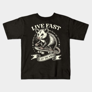 Live Fast - Eat Trash - Get Hit By Car Kids T-Shirt